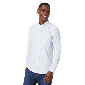 Maine Mens Tattersall Check Long-Sleeved Shirt / Green